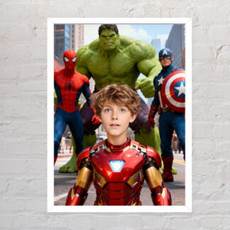 superheroj-portret-dječaka sa hulkom čovjekom paukom